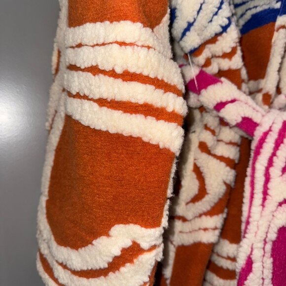 NWT Farm Rio Wool Blend Hearts Fleece Oversized Coat Size M Multicolor - Picture 5 of 6